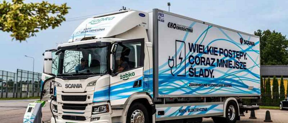 Elektryczna ciężarówka Scania 25P na testach w Żabce