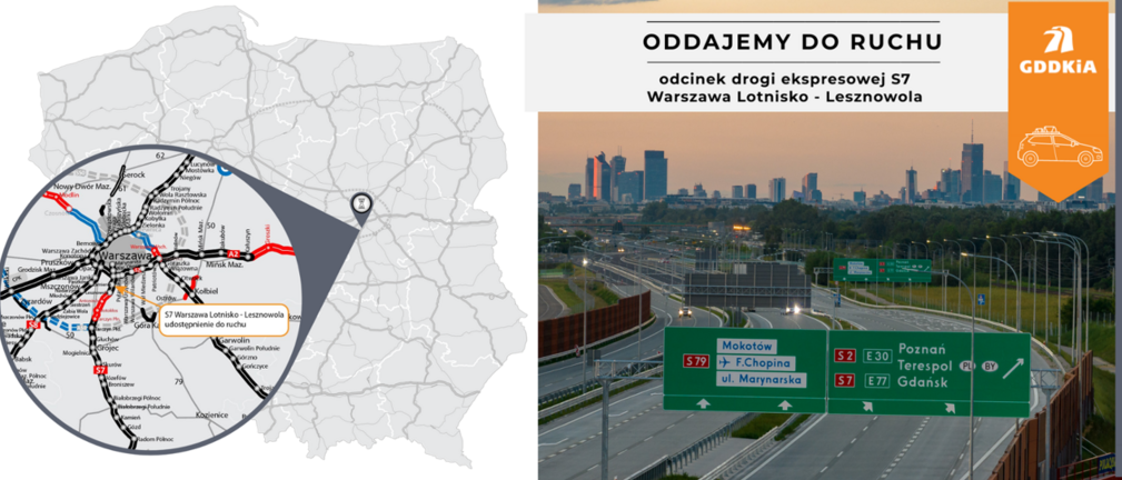 Kolejny odcinek S7 na południe od stolicy oddany do ruchu