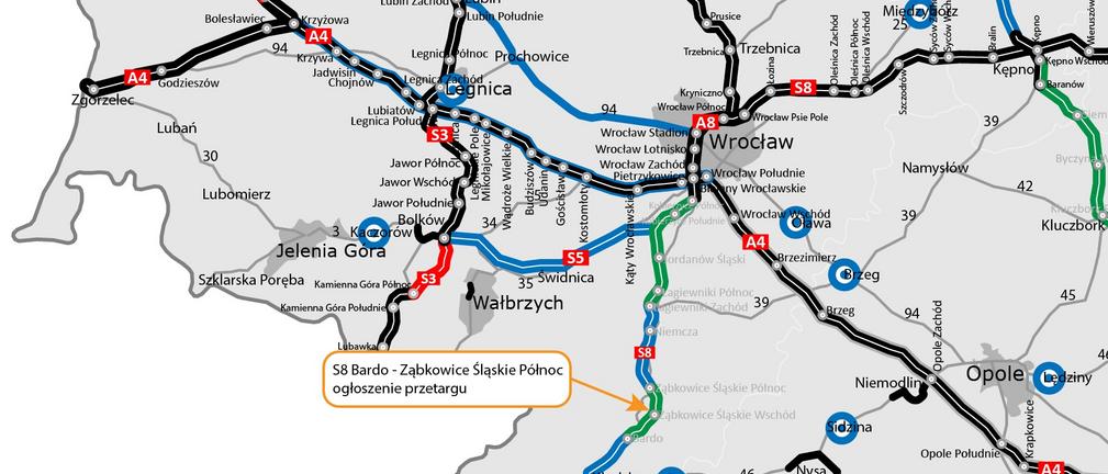 Rusza przetarg na kolejny odcinek dolnośląskiej S8
