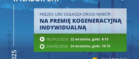 Prezes URE ogłasza drugi w tym roku nabór na premię kogeneracyjną indywidualną